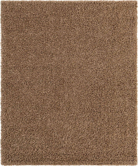 Sandy Brown 10' x 13' 1 Solid Shag Rectangle Area Rug Thick Soft Touch Fluffy & Plush Shaggy Pile