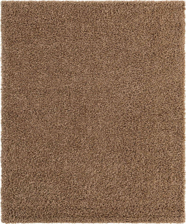 Sandy Brown 10' x 13' 1 Solid Shag Rectangle Area Rug Thick Soft Touch Fluffy & Plush Shaggy Pile