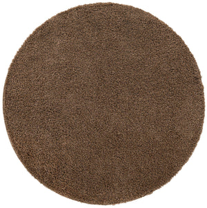 Sandy Brown 7' 10 x 7' 10 Solid Shag Round Area Rug Thick Soft Touch Fluffy & Plush Shaggy Pile