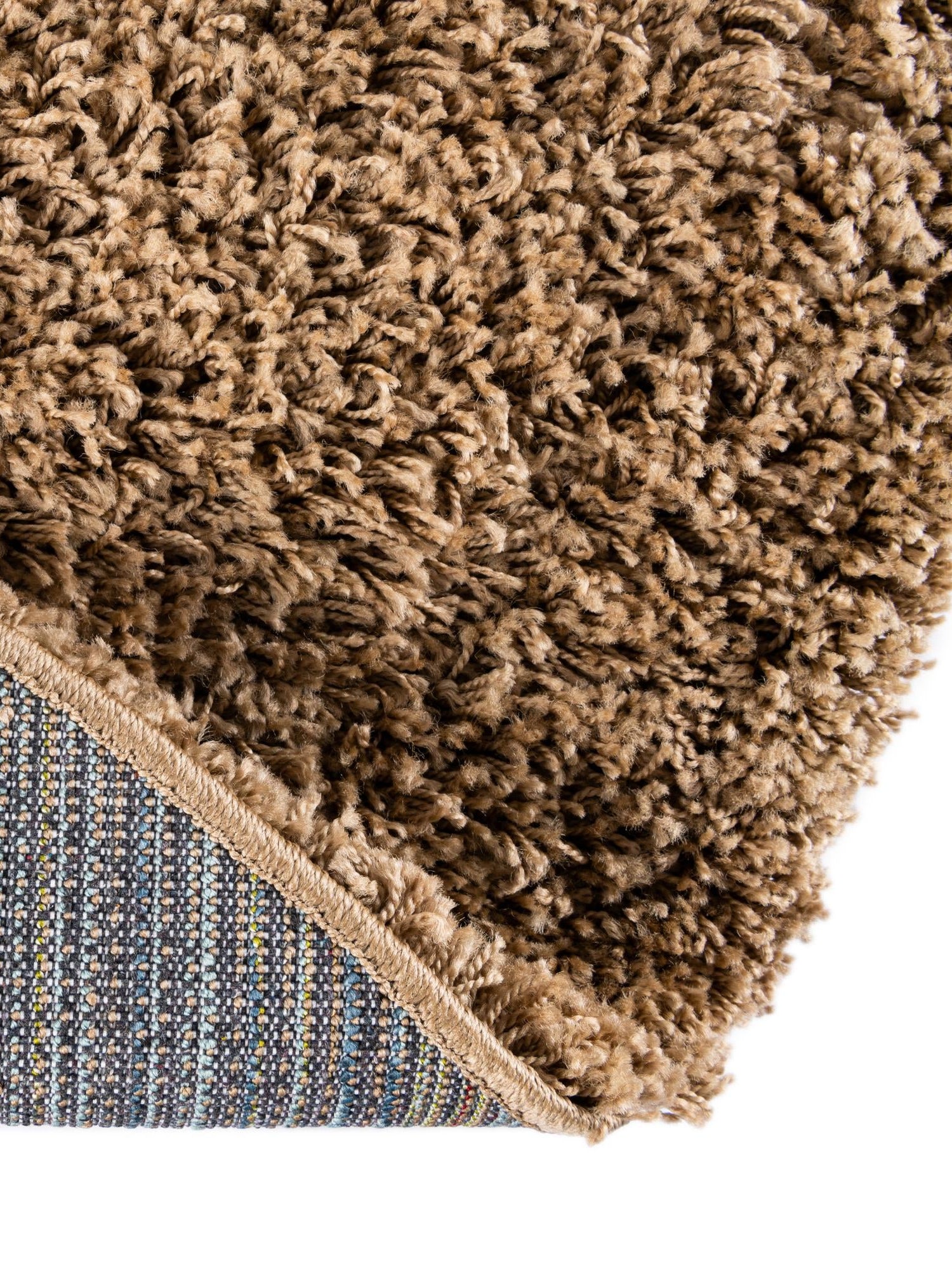 Sandy Brown 3' 1 x 3' 1 Solid Shag Round Area Rug Thick Soft Touch Fluffy & Plush Shaggy Pile Durable Minimalist Carpet for Classic Interior Design for Sale at Rug Engine