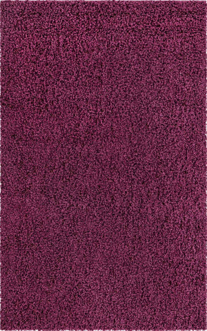 Eggplant Purple 3' 1 x 5' 3 Solid Shag Rectangle Area Rug Thick Soft Touch Fluffy & Plush Shaggy Pile
