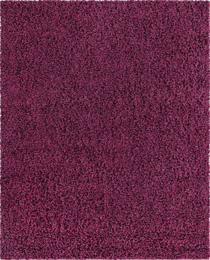Eggplant Purple 7' 10 x 10' Solid Shag Rectangle Area Rug Thick Soft Touch Fluffy & Plush Shaggy Pile