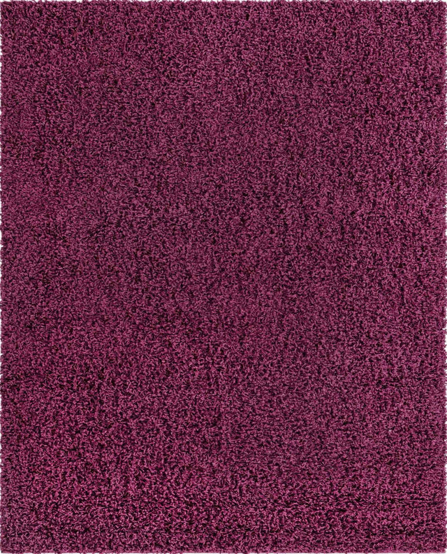 Eggplant Purple 7' 10 x 10' Solid Shag Rectangle Area Rug Thick Soft Touch Fluffy & Plush Shaggy Pile