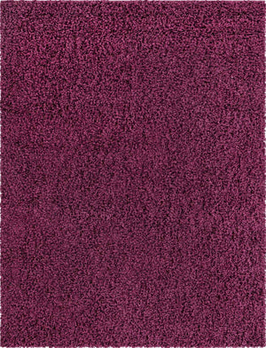 Eggplant Purple 9' x 12' Solid Shag Rectangle Area Rug Thick Soft Touch Fluffy & Plush Shaggy Pile