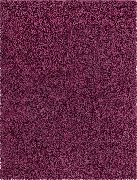Eggplant Purple 9' x 12' Solid Shag Rectangle Area Rug Thick Soft Touch Fluffy & Plush Shaggy Pile