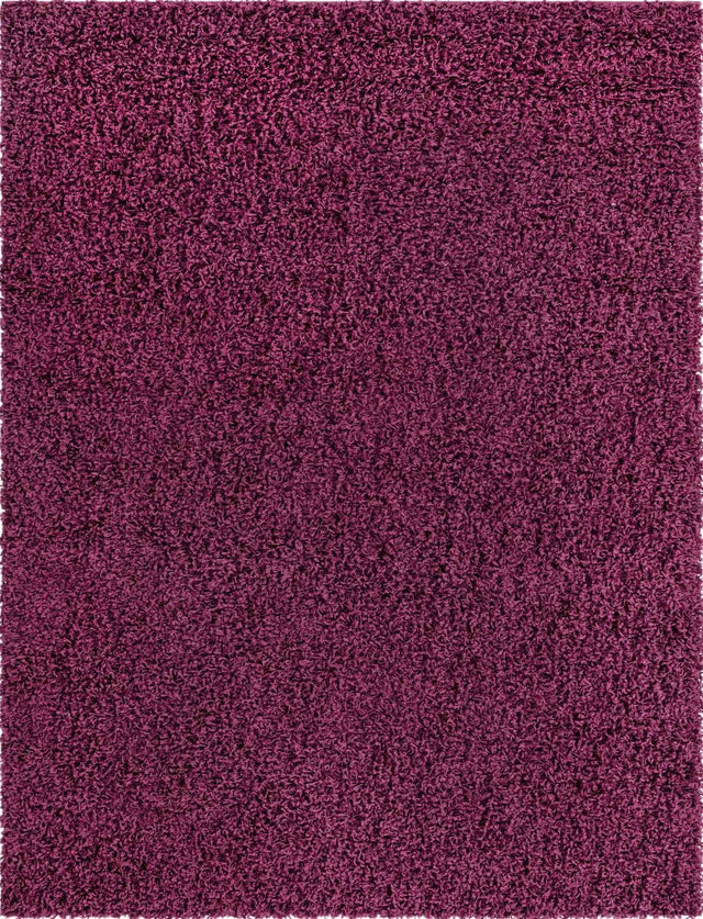 Eggplant Purple 9' x 12' Solid Shag Rectangle Area Rug Thick Soft Touch Fluffy & Plush Shaggy Pile
