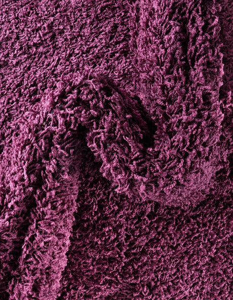 Eggplant Purple 2' 7 x 13' 1 Solid Shag Runner Area Rug Thick Soft Touch Fluffy & Plush Shaggy Pile Durable Minimalist Carpet for Classic Interior Design for Sale at Rug Engine