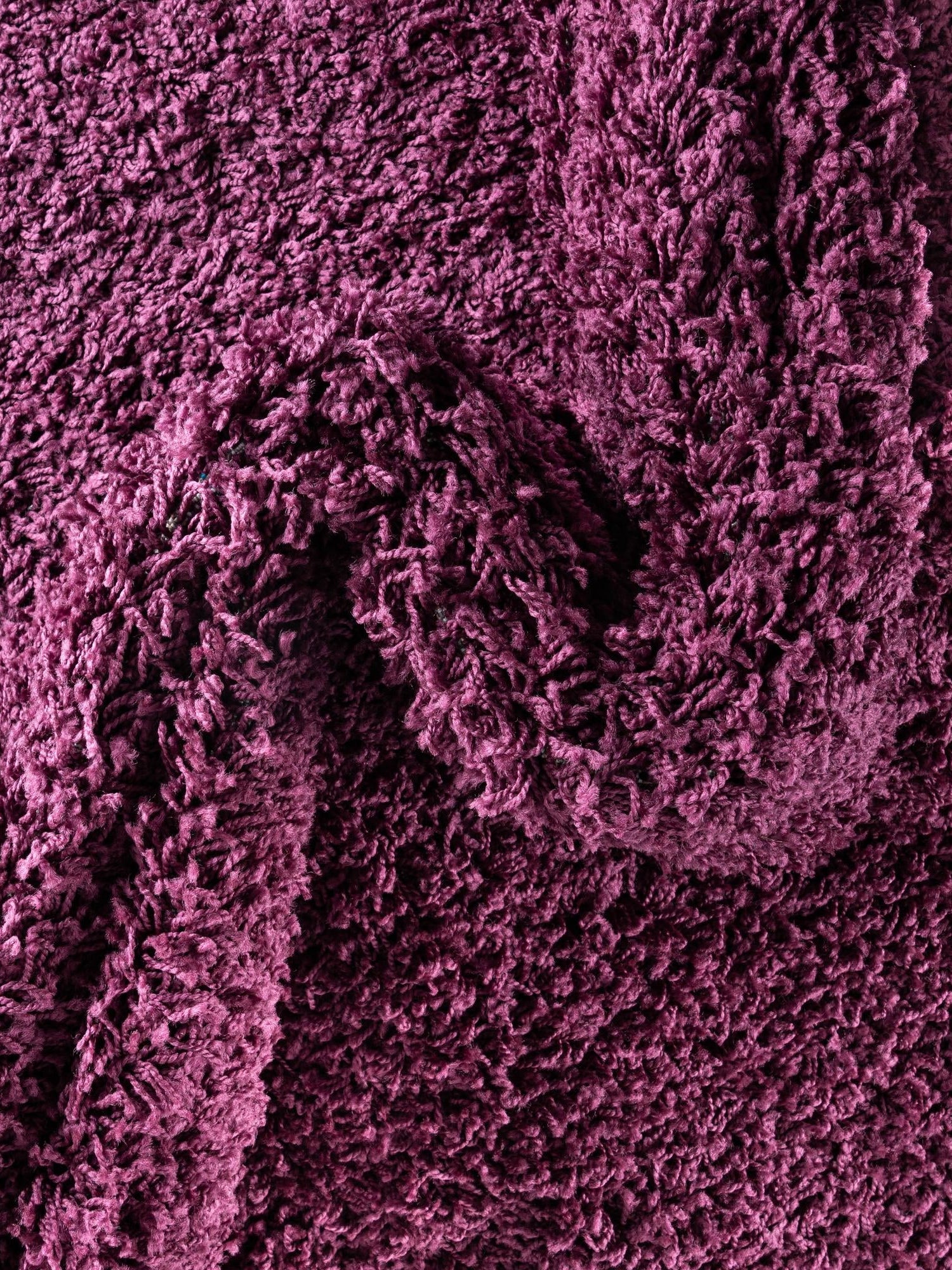 Eggplant Purple 2' 7 x 16' 5 Solid Shag Runner Area Rug Thick Soft Touch Fluffy & Plush Shaggy Pile Durable Minimalist Carpet for Classic Interior Design for Sale at Rug Engine