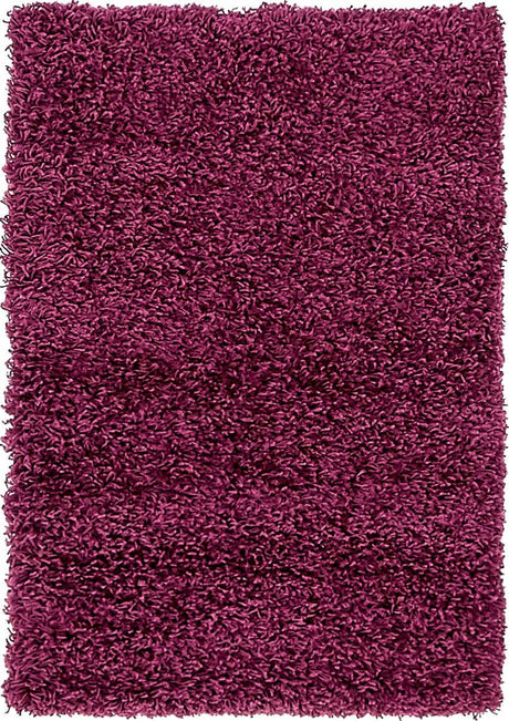 Eggplant Purple 2' x 3' 1 Solid Shag Rectangle Area Rug Thick Soft Touch Fluffy & Plush Shaggy Pile