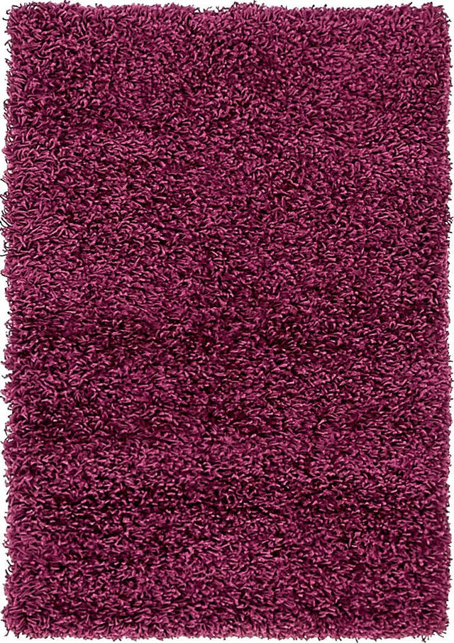 Eggplant Purple 2' x 3' 1 Solid Shag Rectangle Area Rug Thick Soft Touch Fluffy & Plush Shaggy Pile