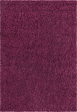 Eggplant Purple 4' 1 x 6' 1 Solid Shag Rectangle Area Rug Thick Soft Touch Fluffy & Plush Shaggy Pile