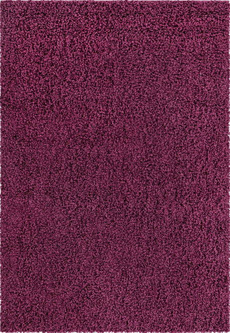 Eggplant Purple 4' 1 x 6' 1 Solid Shag Rectangle Area Rug Thick Soft Touch Fluffy & Plush Shaggy Pile