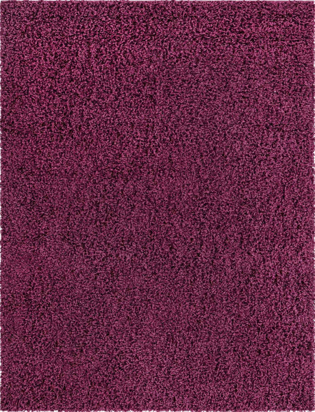 Eggplant Purple 10' x 13' 1 Solid Shag Rectangle Area Rug Thick Soft Touch Fluffy & Plush Shaggy Pile
