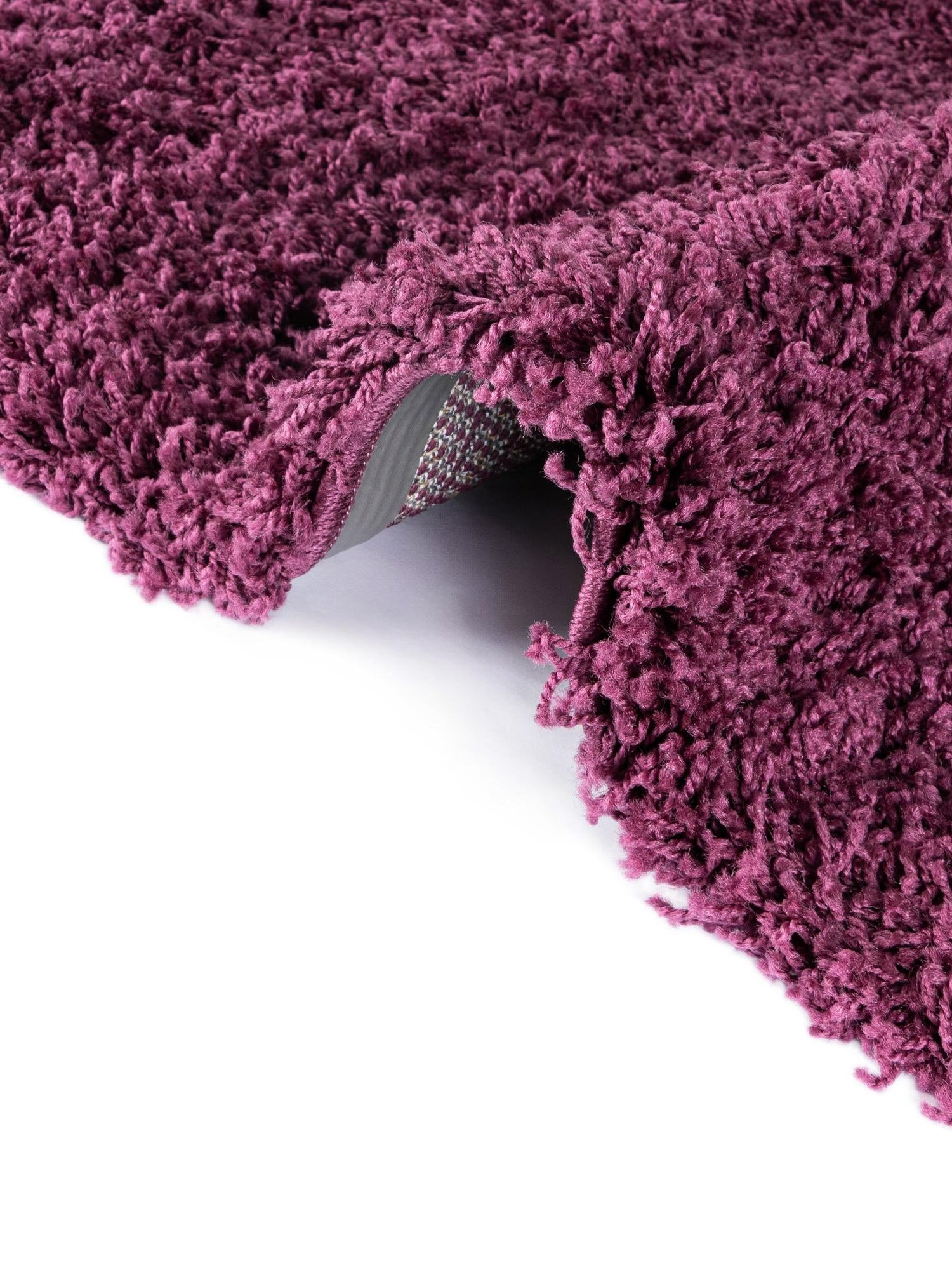 Eggplant Purple 7' 1 x 7' 1 Solid Shag Round Area Rug Thick Soft Touch Fluffy & Plush Shaggy Pile Durable Minimalist Carpet for Classic Interior Design for Sale at Rug Engine