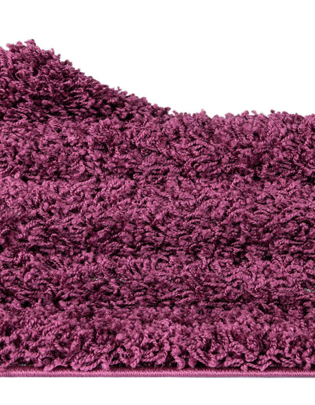 Eggplant Purple 6' 1 x 6' 1 Solid Shag Round Area Rug Thick Soft Touch Fluffy & Plush Shaggy Pile Durable Minimalist Carpet for Classic Interior Design for Sale at Rug Engine