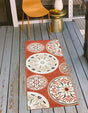 Terracotta 2' x 6' 1 Outdoor Modern Runner Area Rug Weather Resistant for Patio, Deck, Terrace, Balcony, Porch 100% Polypropylene Modern Outside Carpet for Sale at Rug Engine