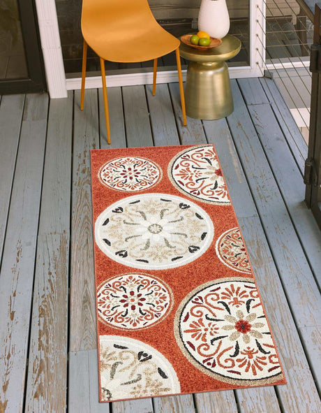 Terracotta 3' x 12' Outdoor Modern Runner Rug