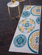 Cream 2' x 6' 1 Outdoor Modern Runner Area Rug Weather Resistant for Patio, Deck, Terrace, Balcony, Porch 100% Polypropylene Modern Outside Carpet for Sale at Rug Engine