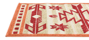 Burgundy 2' x 6' Outdoor Modern Runner Area Rug Weather Resistant for Patio, Deck, Terrace, Balcony, Porch 100% Polypropylene Modern Outside Carpet for Sale at Rug Engine