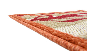 Burgundy 2' x 6' Outdoor Modern Runner Area Rug Weather Resistant for Patio, Deck, Terrace, Balcony, Porch 100% Polypropylene Modern Outside Carpet for Sale at Rug Engine