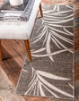 Brown 2' x 6' 1 Outdoor Botanical Runner Rug