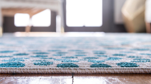 Cream 2' x 6' 1 Outdoor Modern Runner Area Rug Weather Resistant for Patio, Deck, Terrace, Balcony, Porch 100% Polypropylene Modern Outside Carpet for Sale at Rug Engine