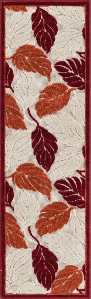 Terracotta 2' x 6' 1 Outdoor Botanical Runner Area Rug Weather Resistant for Patio, Deck, Terrace, Balcony, Porch Polypropylene Garden Floral Tropical Carpet for Sale at Rug Engine
