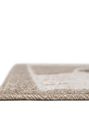 Beige 2' x 6' Outdoor Botanical Runner Area Rug Weather Resistant for Patio, Deck, Terrace, Balcony, Porch Polypropylene Garden Floral Tropical Carpet for Sale at Rug Engine