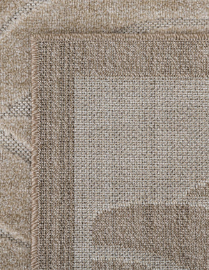 Beige 3' x 10' Outdoor Botanical Runner Rug