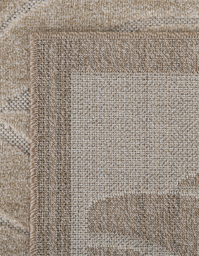 Beige 3' x 10' Outdoor Botanical Runner Rug