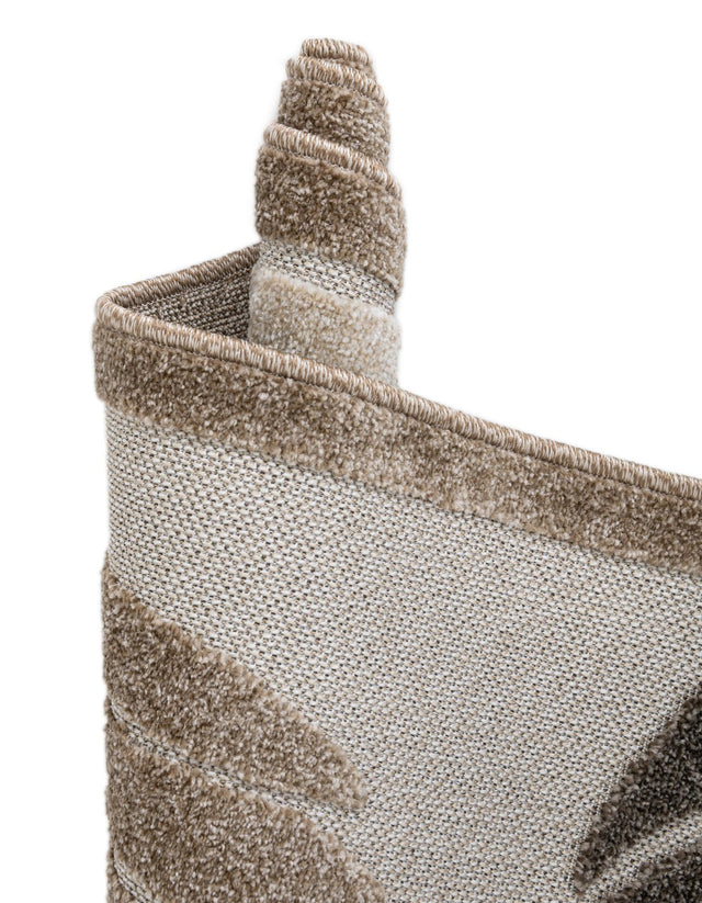 Beige 2' x 8' Outdoor Botanical Runner Rug