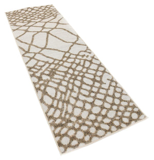 Cream 2' x 6' 1 Outdoor Modern Runner Area Rug Weather Resistant for Patio, Deck, Terrace, Balcony, Porch 100% Polypropylene Modern Outside Carpet for Sale at Rug Engine