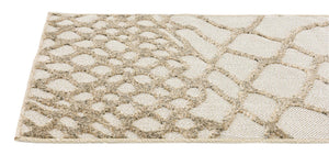 Cream 2' x 6' 1 Outdoor Modern Runner Area Rug Weather Resistant for Patio, Deck, Terrace, Balcony, Porch 100% Polypropylene Modern Outside Carpet for Sale at Rug Engine