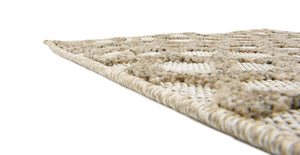 Cream 2' x 6' 1 Outdoor Modern Runner Area Rug Weather Resistant for Patio, Deck, Terrace, Balcony, Porch 100% Polypropylene Modern Outside Carpet for Sale at Rug Engine