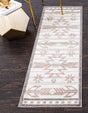 Beige 3' x 10' Outdoor Modern Runner Rug