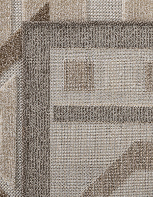 Beige 2' x 6' Outdoor Modern Runner Area Rug Weather Resistant for Patio, Deck, Terrace, Balcony, Porch 100% Polypropylene Modern Outside Carpet for Sale at Rug Engine