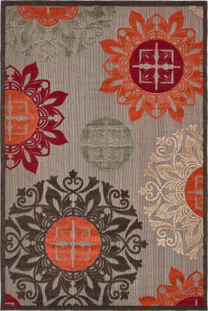Brown 6' 1 x 9' Outdoor Modern Rectangle Area Rug Weather Resistant for Patio, Deck, Terrace, Balcony, Porch 100% Polypropylene Modern Outside Carpet for Sale at Rug Engine
