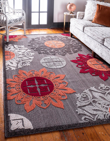 Brown 2' x 3' 1 Outdoor Modern Rectangle Rug