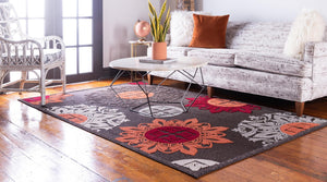 Brown 4' 1 x 6' 1 Outdoor Modern Rectangle Area Rug Weather Resistant for Patio, Deck, Terrace, Balcony, Porch 100% Polypropylene Modern Outside Carpet for Sale at Rug Engine