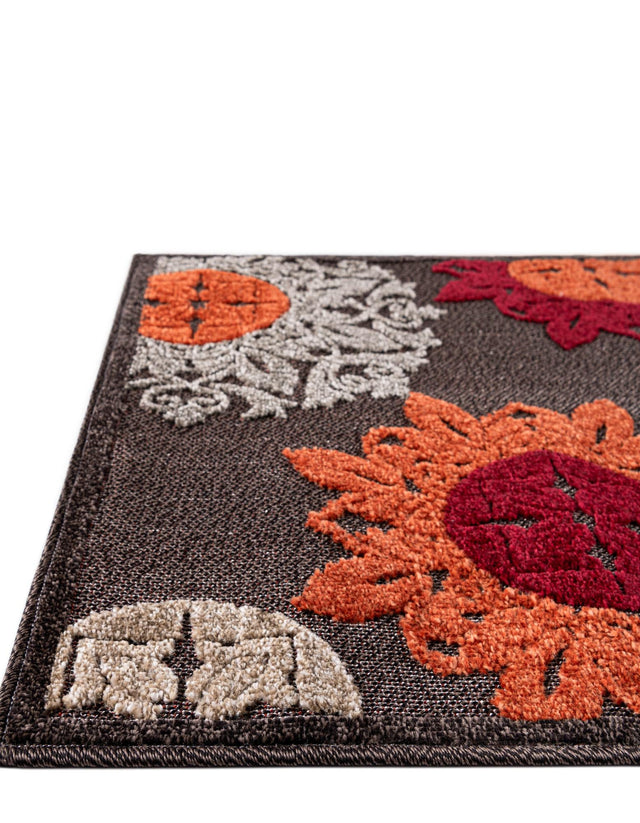 Brown 4' 1 x 6' 1 Outdoor Modern Rectangle Area Rug Weather Resistant for Patio, Deck, Terrace, Balcony, Porch 100% Polypropylene Modern Outside Carpet for Sale at Rug Engine