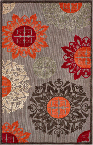 Brown 5' 1 x 8' Outdoor Modern Rectangle Area Rug Weather Resistant for Patio, Deck, Terrace, Balcony, Porch 100% Polypropylene Modern Outside Carpet for Sale at Rug Engine