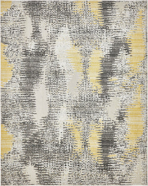 Ivory 8' x 10' Outdoor Modern Rectangle Area Rug Weather Resistant for Patio, Deck, Terrace, Balcony, Porch