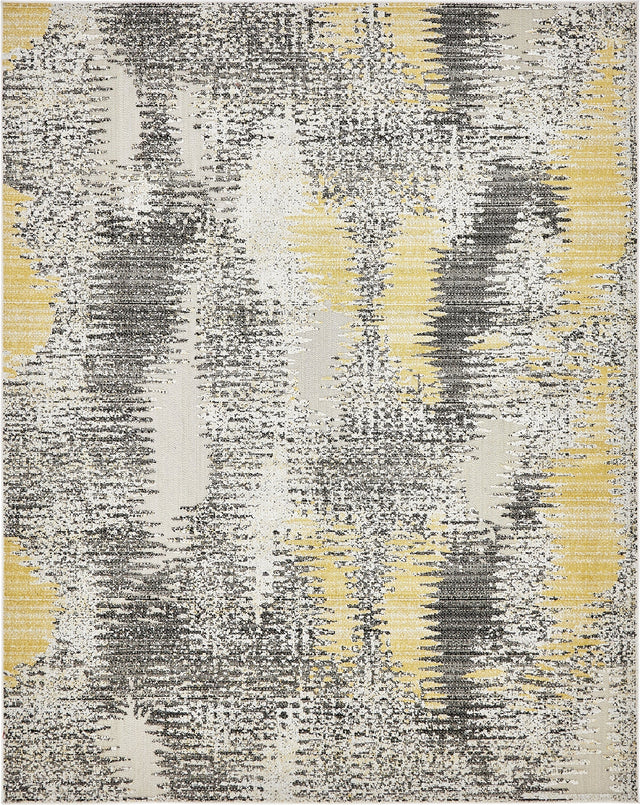 Ivory 8' x 10' Outdoor Modern Rectangle Area Rug Weather Resistant for Patio, Deck, Terrace, Balcony, Porch