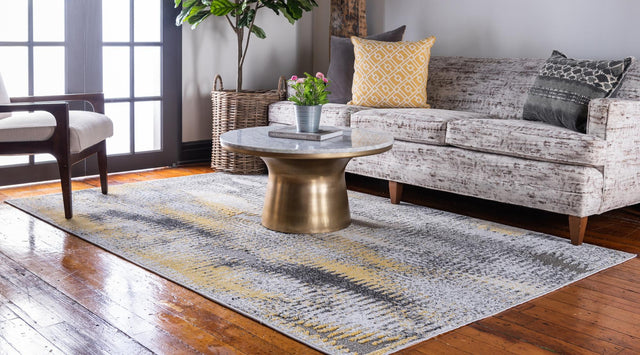 Ivory 8' x 10' Outdoor Modern Rectangle Area Rug Weather Resistant for Patio, Deck, Terrace, Balcony, Porch