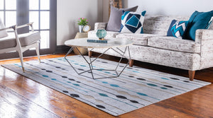Gray 6' 1 x 9' Outdoor Modern Rectangle Area Rug Weather Resistant for Patio, Deck, Terrace, Balcony, Porch 100% Polypropylene Modern Outside Carpet for Sale at Rug Engine