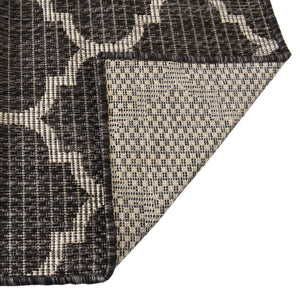 Black 2' x 8' Outdoor Trellis Runner Area Rug Weather Resistant for Patio, Deck, Terrace, Balcony, Porch Geometric Design Water Safe Outside Carpet for Sale at Rug Engine