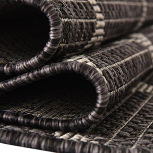 Black 2' x 8' Outdoor Trellis Runner Area Rug Weather Resistant for Patio, Deck, Terrace, Balcony, Porch Geometric Design Water Safe Outside Carpet for Sale at Rug Engine