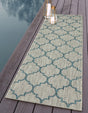 Gray 2' 7 x 10' Outdoor Trellis Runner Area Rug Weather Resistant for Patio, Deck, Terrace, Balcony, Porch Geometric Design Water Safe Outside Carpet for Sale at Rug Engine