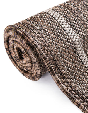 Brown 2' 7 x 10' Outdoor Border Runner Area Rug Weather Resistant for Patio, Deck, Terrace, Balcony, Porch 100% Polypropylene Classic Bordered Carpet for Sale at Rug Engine
