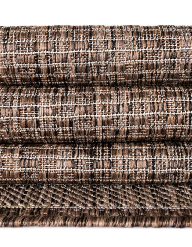 Brown 2' 7 x 10' Outdoor Border Runner Area Rug Weather Resistant for Patio, Deck, Terrace, Balcony, Porch 100% Polypropylene Classic Bordered Carpet for Sale at Rug Engine